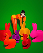 Carica l'immagine nel visualizzatore di Gallery, RABBIT CHAIR VELVET FINISH FUCSIA